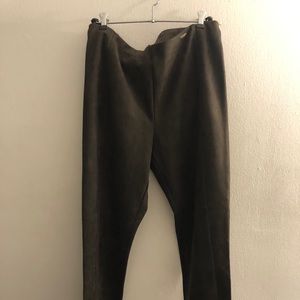 Olive Green Faux Suede Pull On Ivanka Trump Pants